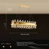Classic Modern Luxury Villa Round Wedding Crystal LED Chandelier Light for Hotel Livingroom Adjustable Height Pendant Lamp