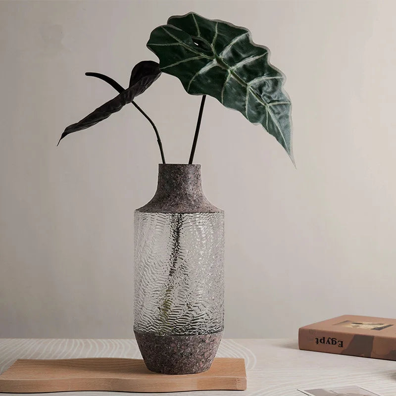 Small Unique Mini Modern Design Handmade Crystal Flower Vase Floral Glass Vase Square Pattern for Wedding Home Tabletop Artistic