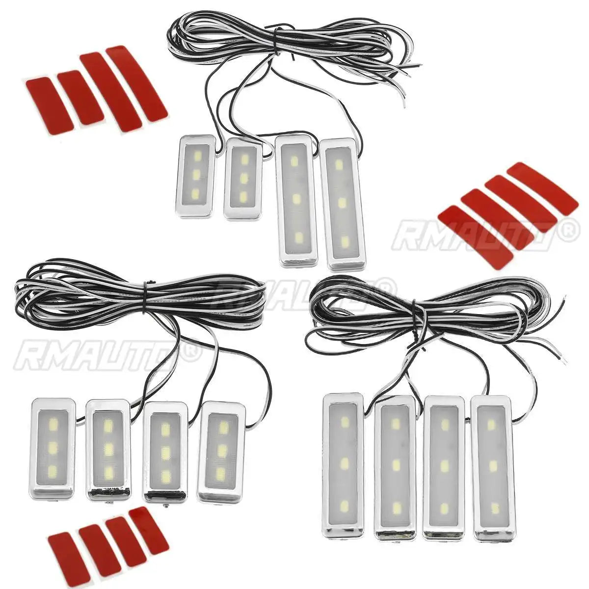 4Pcs LED Car Inner Light Bowl Decorative Lights Universal Auto Atmosphere Lamp Armrest Interior Door Handle Lighting Acceesories