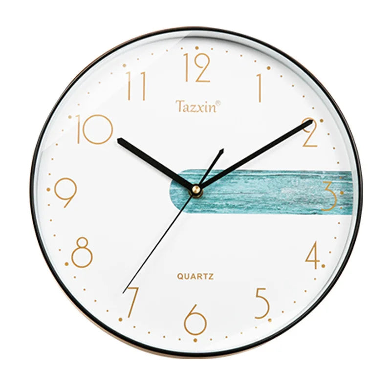 Modern Round Black Plastic Black Wall Clock  Manufacturer with Quartz Movement Custom Logo Simple Needle Display for Living Room