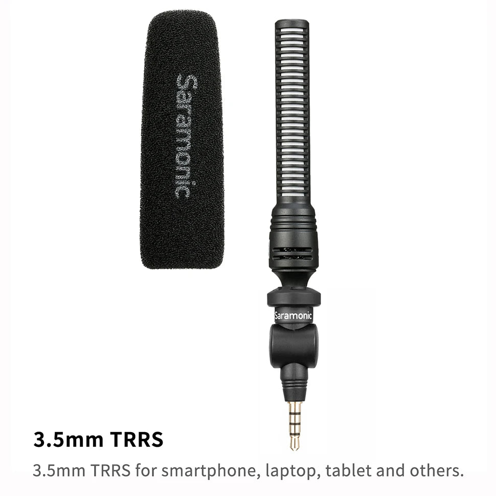 Saramonic SmartMic5 Mini Condenser Plug and Play Microphone for iPhone Android PC Computer DSLR Cameras Streaming YouTube Vlog
