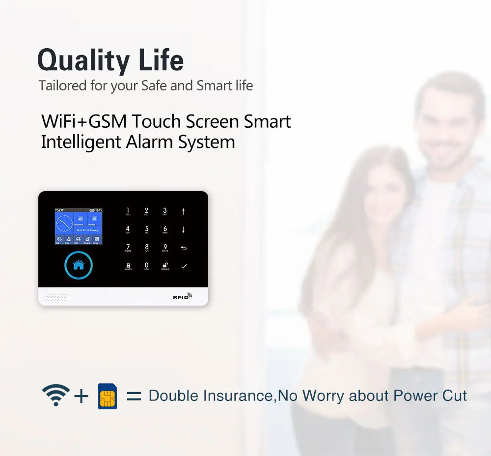 Smart Home WiFi GSM Alarm System for Home with Motion Sensor Wireless Siren Night Vision IP Camera Tuya Support Alexa
