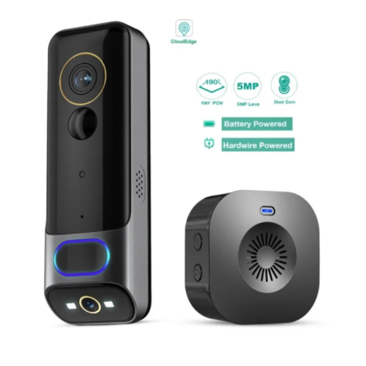New Dual Wifi Camera Doorbell Outdoor Human Detection Night Vision   APP Control Wireless HD Smart Wifi Video Doorbells