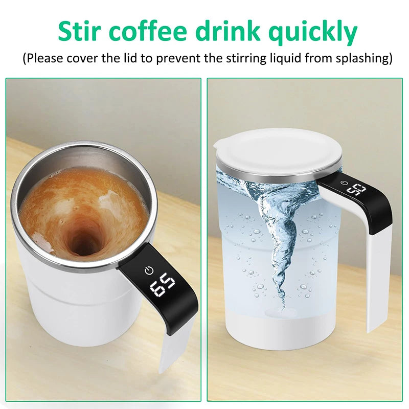 Best-Selling Smart Travel Coffee Maker New Automatic Self-Stirring Electric Pour-Over Temperature Display Protein Powder Mixer