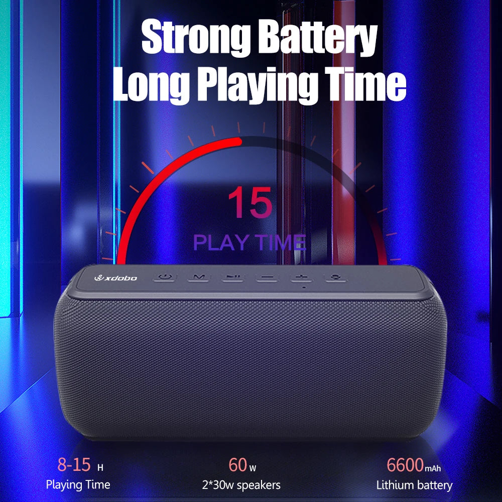 XDOBO X8 60W Powerful Portable Outdoor Wireless  Speaker TWS Home Theater System Music Sound Box Soundbar for TV