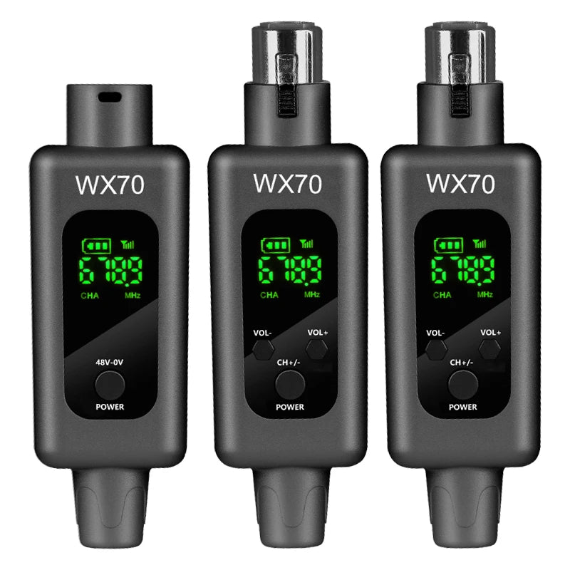 XTUGA WX70 Professional 2.4G Wireless Microphone System XLR Transmitter Adapter Wired and Wireless Receiver Professional Mics
