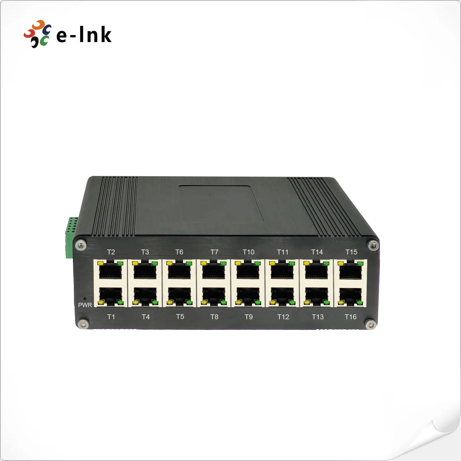 16-Port Unmanaged Gigabit RJ45 Industrial Ethernet Switch 1000Mbps 12-48VDC for Harsh Environment -40~80C in Stock