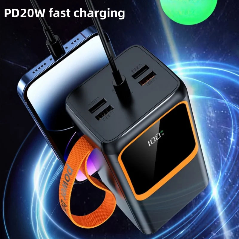 Large Capacity 50000mah 7 Port Output Power Banks Digital Display USB Type-C PD 22.5W Power Bank 50000mAh Portable Power Station