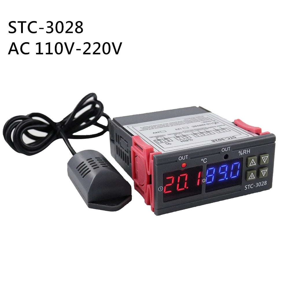 STC-1000 STC-3028 12V 24V 220V Digital Thermostat Thermometer Hygrometer Temperature Humidity Controller Regulator