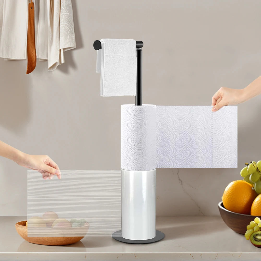 Stainless steel standing toilet paper holder - Space-saving design, can hold multiple rolls of paper, suitable for bathroom, etc
