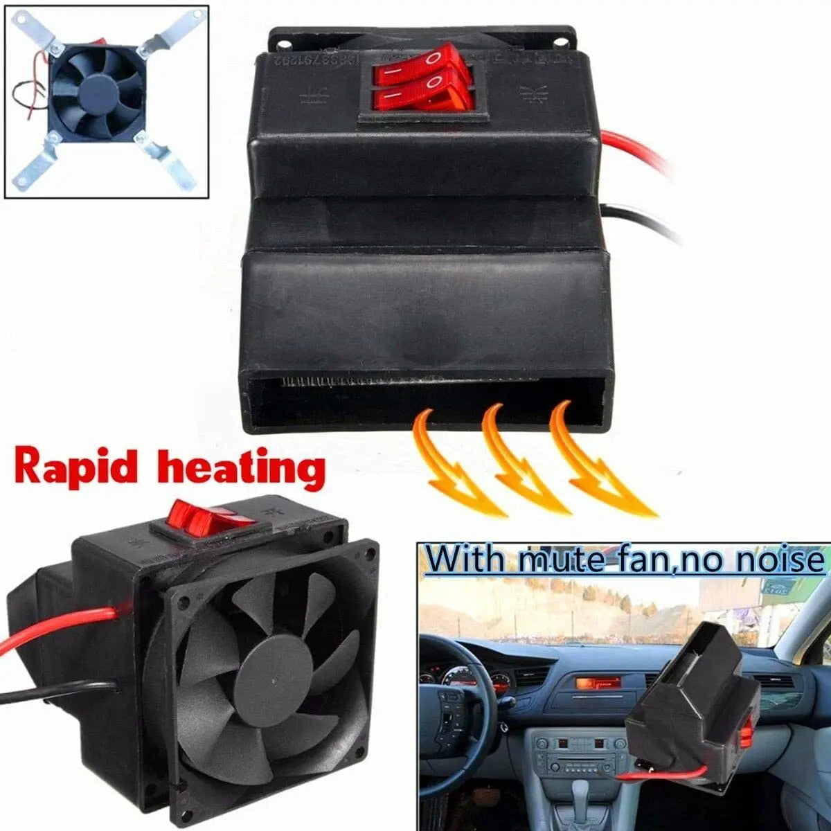 12V/24V Car Vehicle Heating Heater Hot Fan Driving Defroster Demister For Vehicle Portable Temperature Control Device