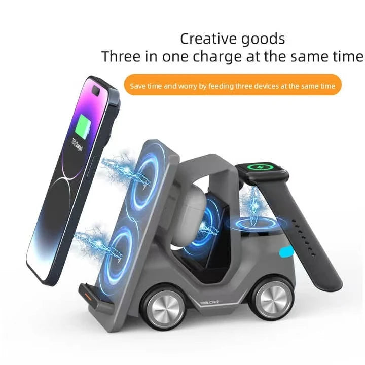Abs Charger Station 3 in 1 Wireless Chargers Electric Fast Charging for Multiple Devices
