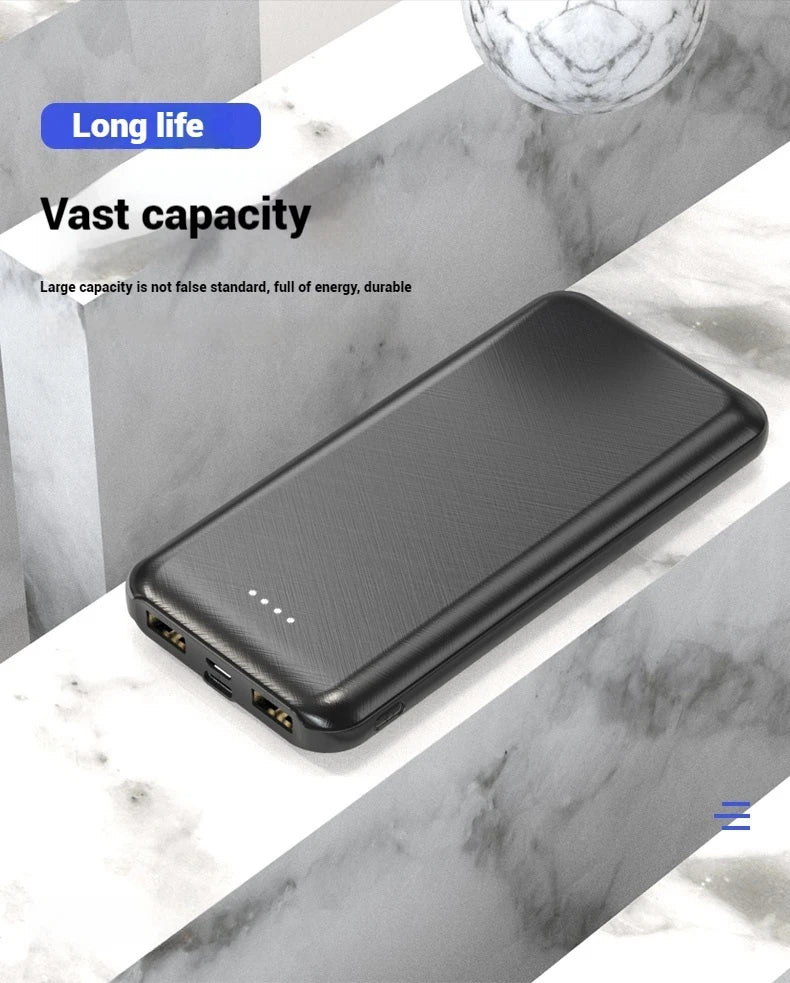 Wholesale Power Banks 10000mAh Printed Custom Logo Gift Thin Portable Dual USB Output Interface Mobile Phone Charger Power Bank