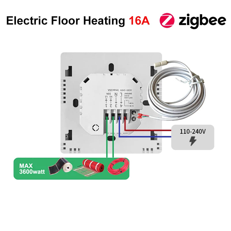 Wi-fi Water Floor Heating Thermostat for 16A Electric 3A Water Heating Gas Water Boiler Work with Alexa Yandex