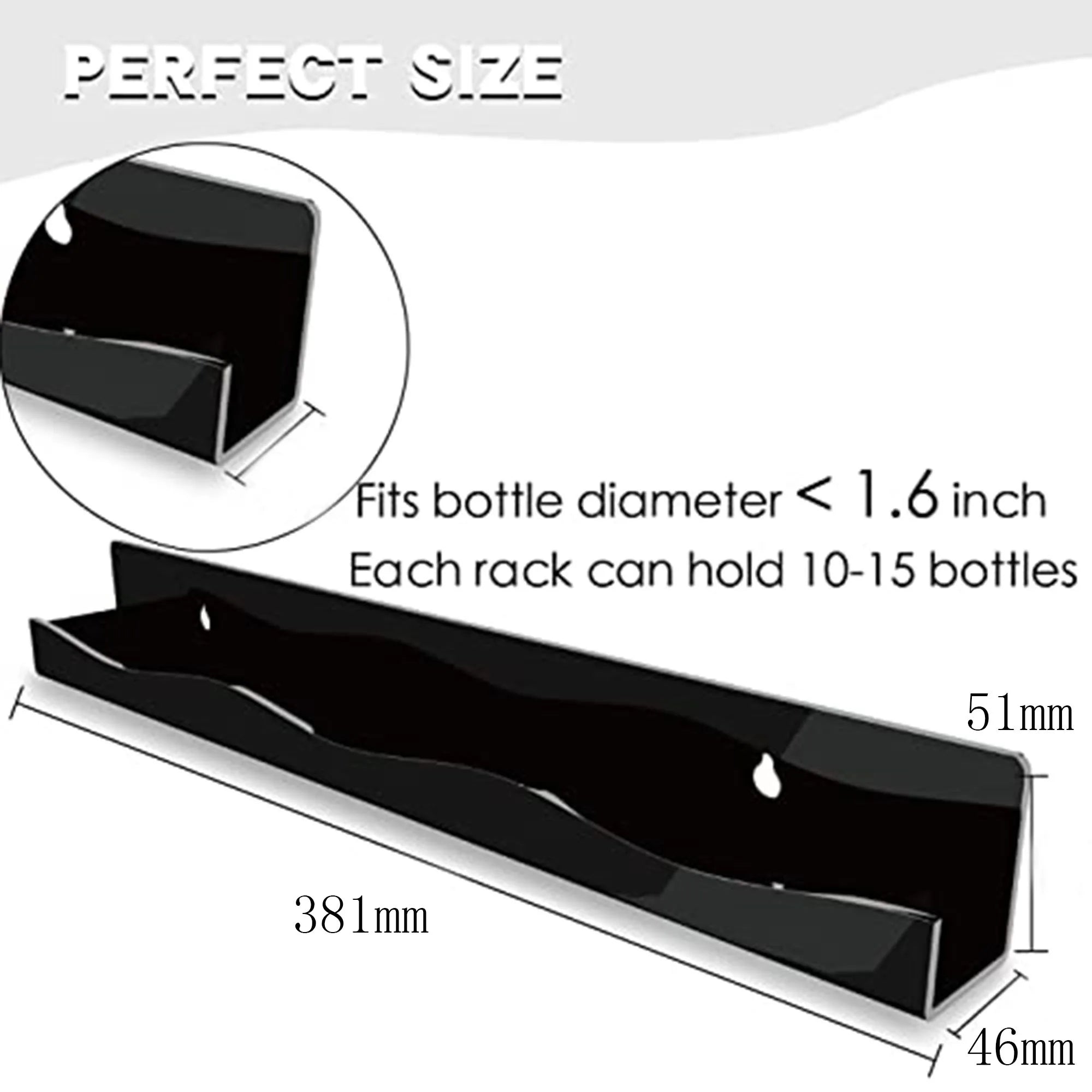 2pcs Acrylic Nail Polish Organizer Wall Mounted Transparent Polish Display Stands Holders Nail Tech Organizers and Storage Rack