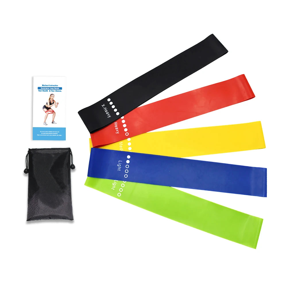 TPE Mini Loop Band Gym Exercise Resistance Loop Fitness Bands 5pcs Set Elastic Stretch Rubber Latex Home Workout Resistance Band