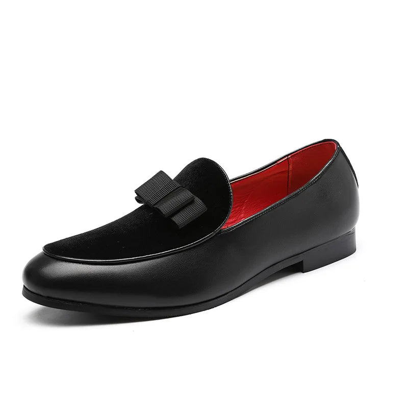 Latest Korean Fashion Bowknot Dress Shoes Personal Style Best Brand Slip on Loafers for Men