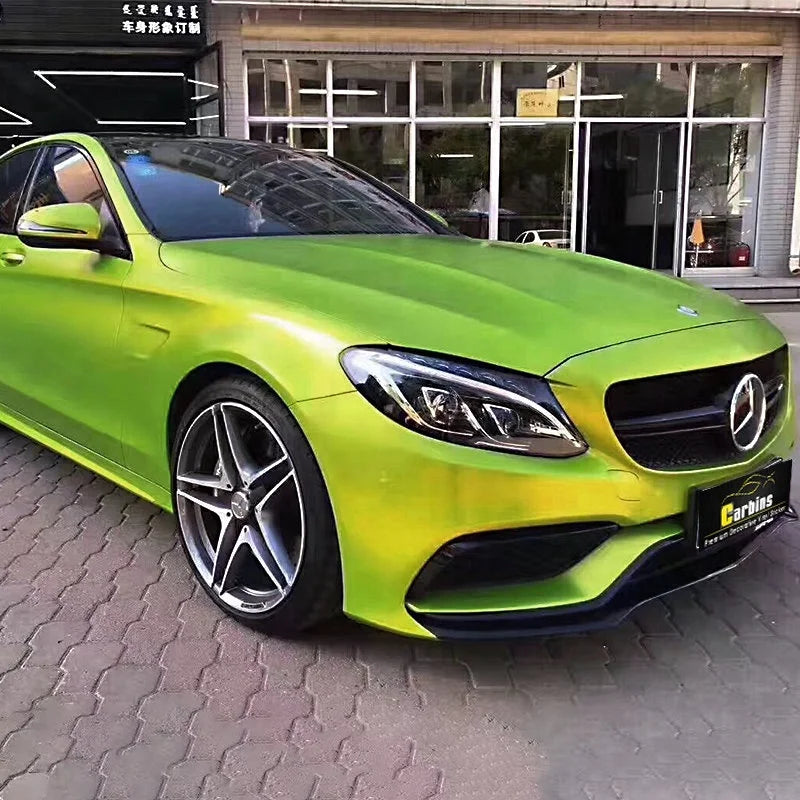 Carbins Film Lime Green Satin Chrome Vinyl Custom Wraps 5x60ft Roll Factory Wholesale