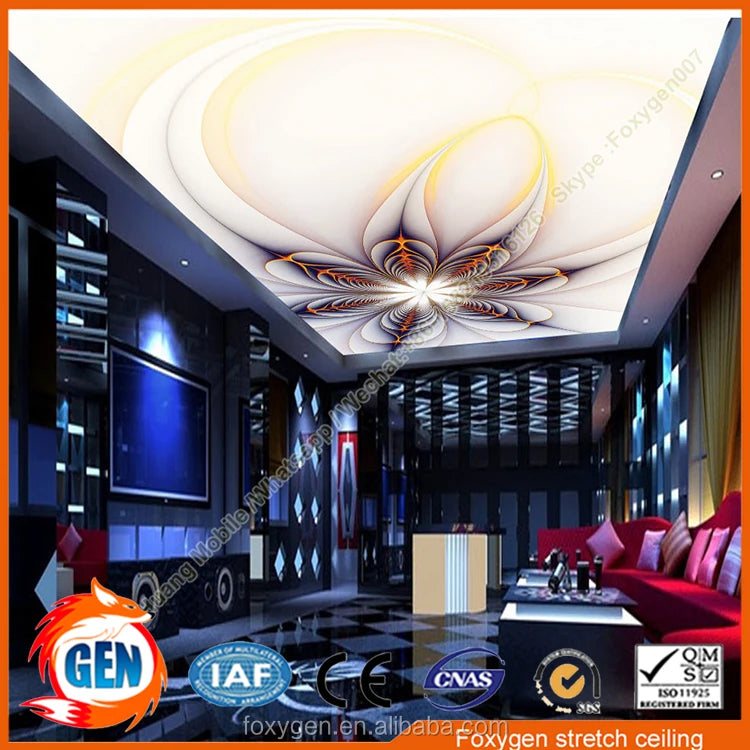 Pop Ceiling Design Pvc False Ceiling Panel Stretch Ceiling Film for Hall Wall Decor