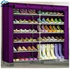 50 Pair Portable Fabric Shoe Rack Organizer Cabinet for Store Steel Double Layer Shoes Foldable Matel Shelf for Home Modern