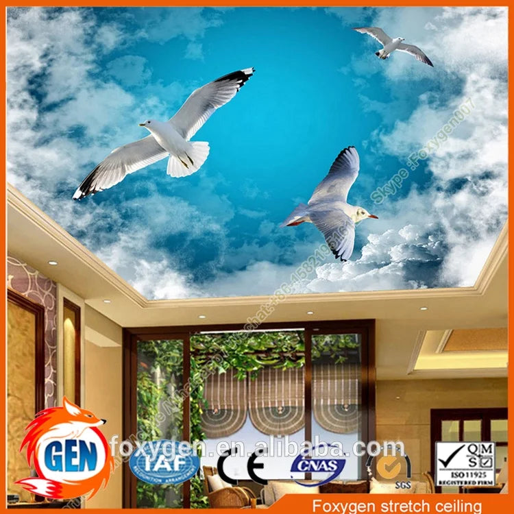 Pop Ceiling Design Pvc False Ceiling Panel Stretch Ceiling Film for Hall Wall Decor