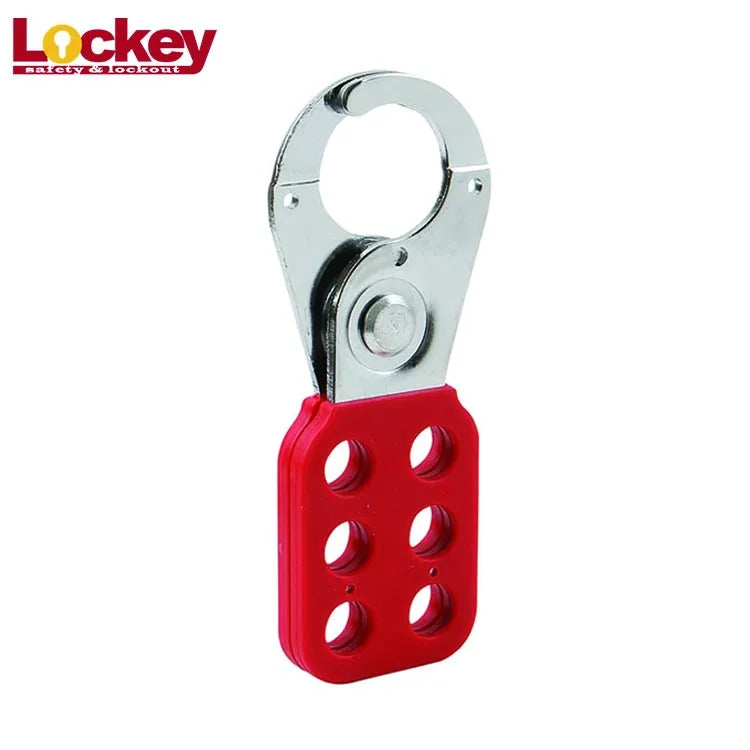 1" 1.5" 6 Hole Red Vinyl Coated Safety Lockout Padlock Hasp for Lock