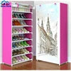 50 Pair Portable Fabric Shoe Rack Organizer Cabinet for Store Steel Double Layer Shoes Foldable Matel Shelf for Home Modern