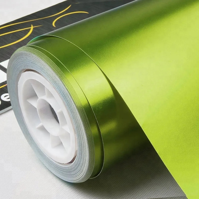 Carbins Film Lime Green Satin Chrome Vinyl Custom Wraps 5x60ft Roll Factory Wholesale