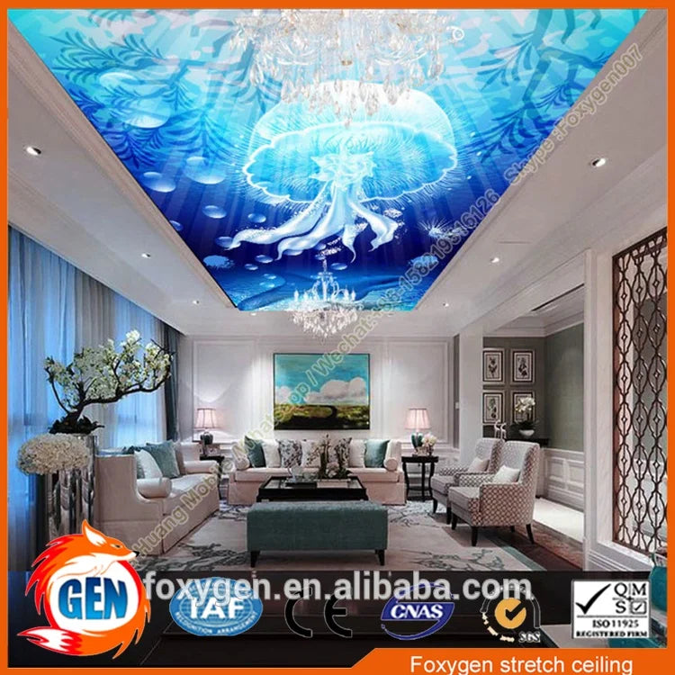 Pop Ceiling Design Pvc False Ceiling Panel Stretch Ceiling Film for Hall Wall Decor