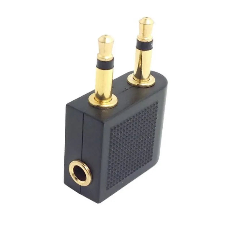 1 PC 3.5mm Jack Audio Adapter, Airline Travel Earphone Audio Converter, Airplane headphone Tool Adaptor Accessories