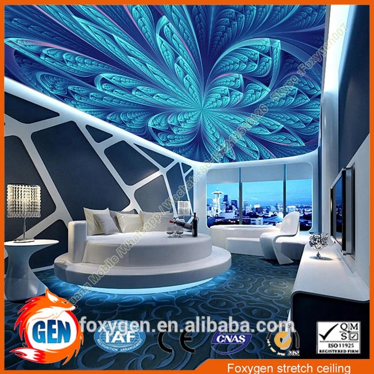 Pop Ceiling Design Pvc False Ceiling Panel Stretch Ceiling Film for Hall Wall Decor