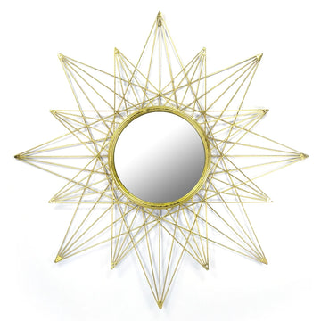 RH19007 Home Decoration Items 36 Inch  Mirror Glass Wholesale Gold Round Mirror Metal Frame Unique Mirror