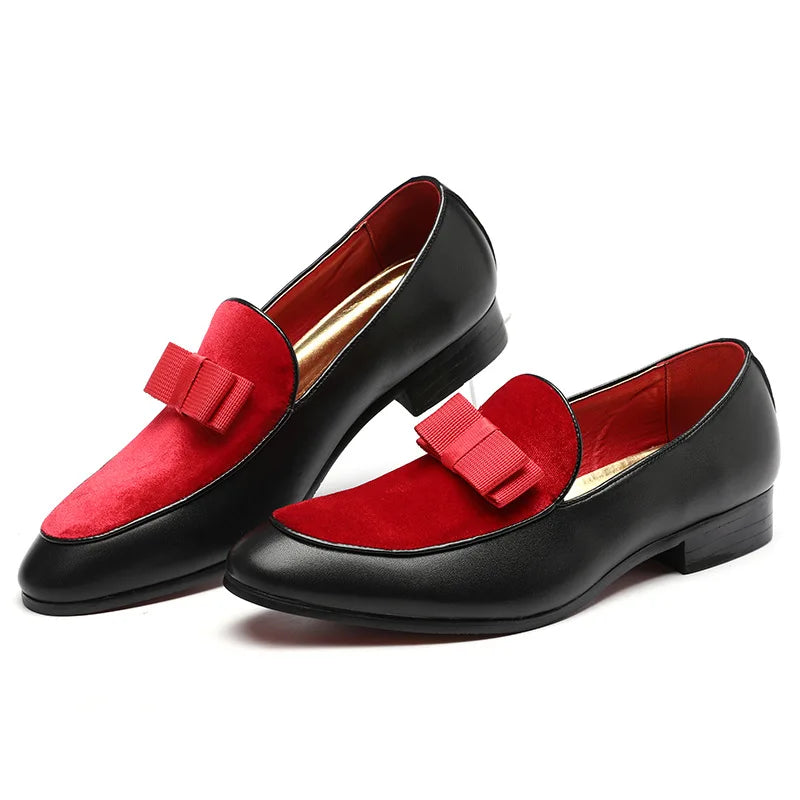 Latest Korean Fashion Bowknot Dress Shoes Personal Style Best Brand Slip on Loafers for Men