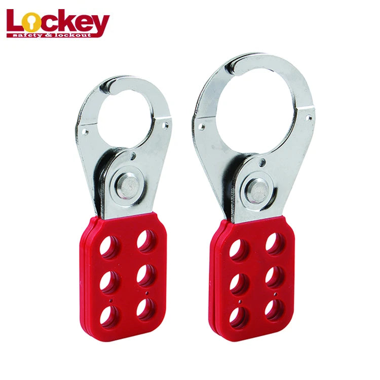 1" 1.5" 6 Hole Red Vinyl Coated Safety Lockout Padlock Hasp for Lock