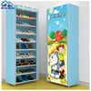 50 Pair Portable Fabric Shoe Rack Organizer Cabinet for Store Steel Double Layer Shoes Foldable Matel Shelf for Home Modern