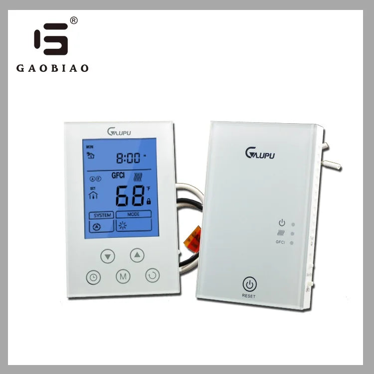 Programmable, Built-in GFCI, Floor & Air Sensor, 120V-240V Floor Heating Thermostat