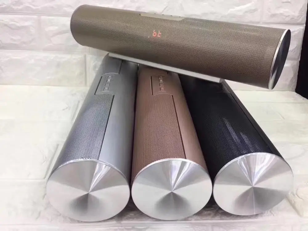 LY17 Wireless Portable Cylinder bluetooth Metal Speaker Soundbar with Subwoofer