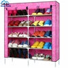 50 Pair Portable Fabric Shoe Rack Organizer Cabinet for Store Steel Double Layer Shoes Foldable Matel Shelf for Home Modern