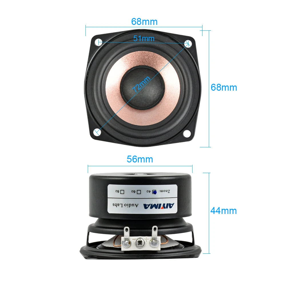 AIYIMA 2Pcs 2.5 Inch Audio Full Range Speaker 4 8 Ohm HIFI Home Theater 8-15W Music Desktop Speaker Loudspeaker