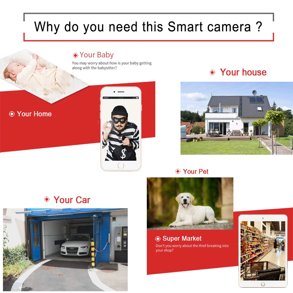 Smart Life Wireless Camera IP HD Tuya Human Auto Tracking Cctv Security Surveillance Color IR Night Vision Indoor Wifi Home Cam
