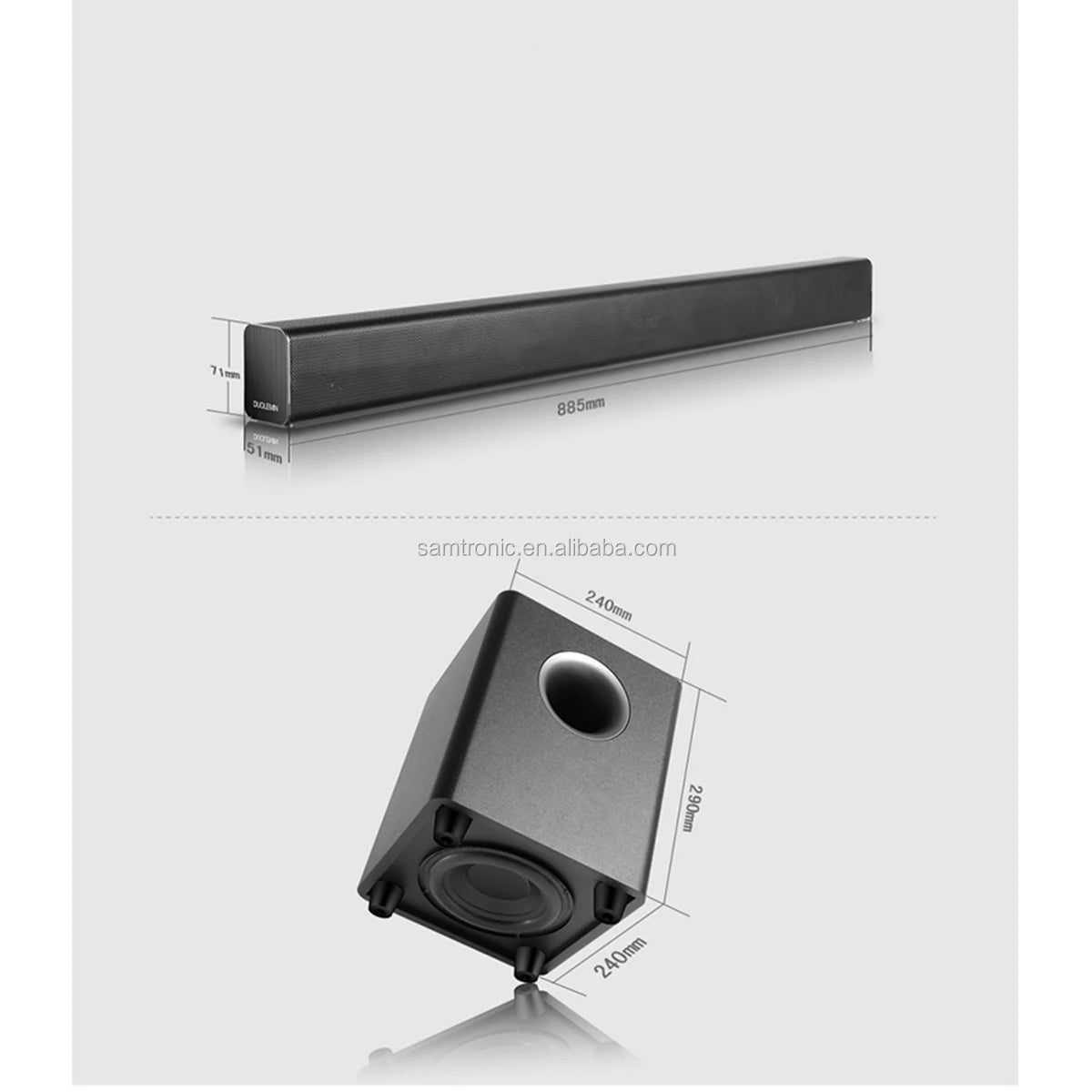 For 150W Wireless 5.1 Channel Soundbar with Wireless Subwoofer and 5 Speakers Home Theatre System SM-5105