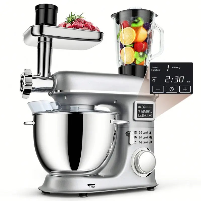 5 in 1 Kitchen Appliances OEM Multifunctional Impastatrice Electric Aid 8L Stainless Steel Mixing Bowl Meat Grinder Stand Mixer