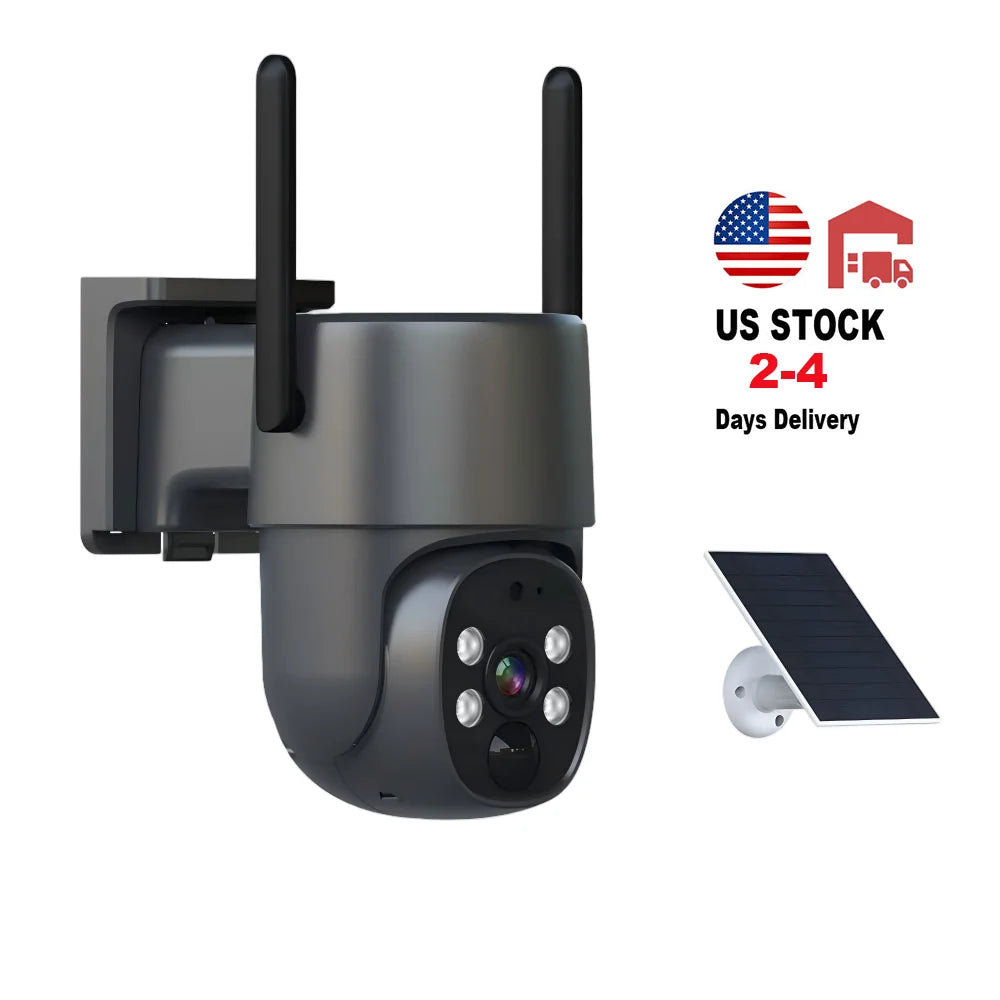 Eseecloud 4G Solar Outdoor Network Camera 4Mp Fixed Single Lens Two-Way Audio Security System Smart CCTV Camera