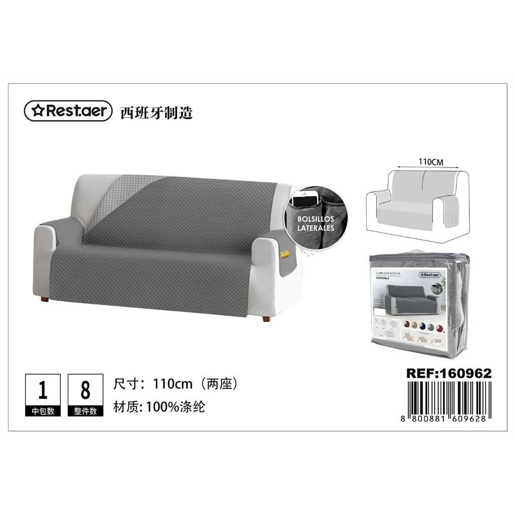 Gray 2-seater sofa cover - Decorative items