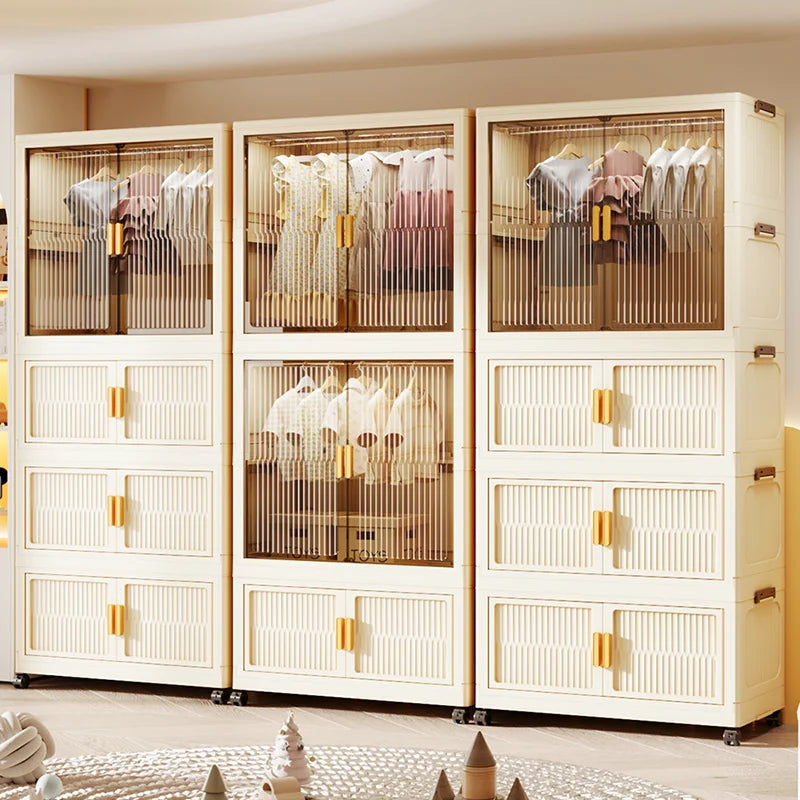 55-85CM Multifunctional Wardrobe Thickened And Movable Cabinet Suitable For Organizing In Children'S And Babies' Bedrooms