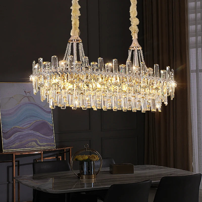 Living Room Large Round Luxury Pendant Light Gold Nordic Modern K9 Crystal Chandelier for Home Decor