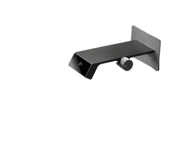 New Trend Wall Mounted Gun Gray Waterfall Lavatory Sink Smart Faucet Mixer Tap with Digital Temperature Display