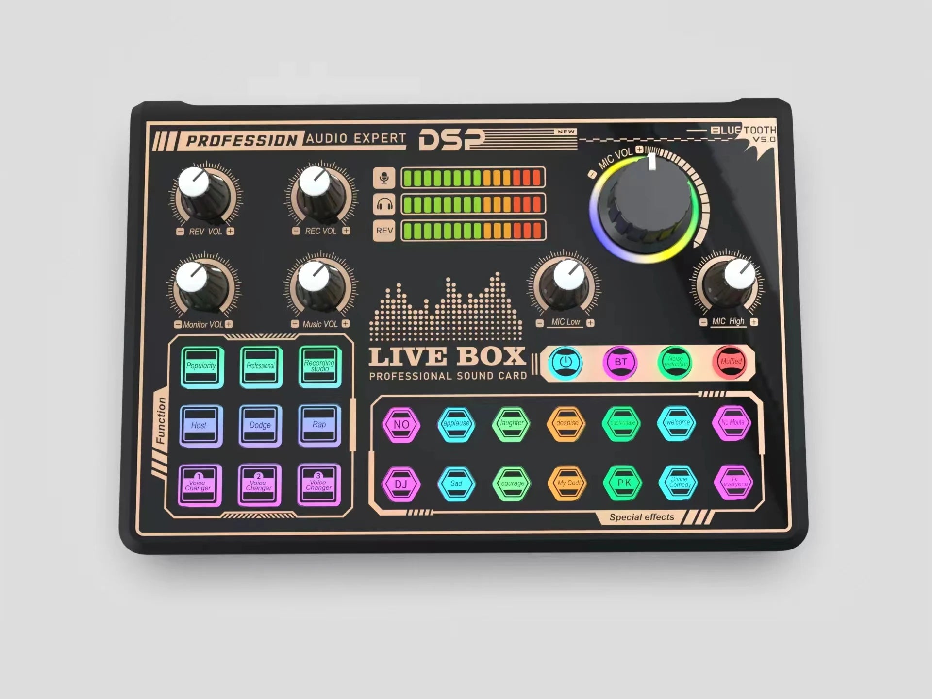 Podcast Equipment Condenser Microphone Studio Mic Sound Card Sound Card for Broadcast Recording Streaming Gaming