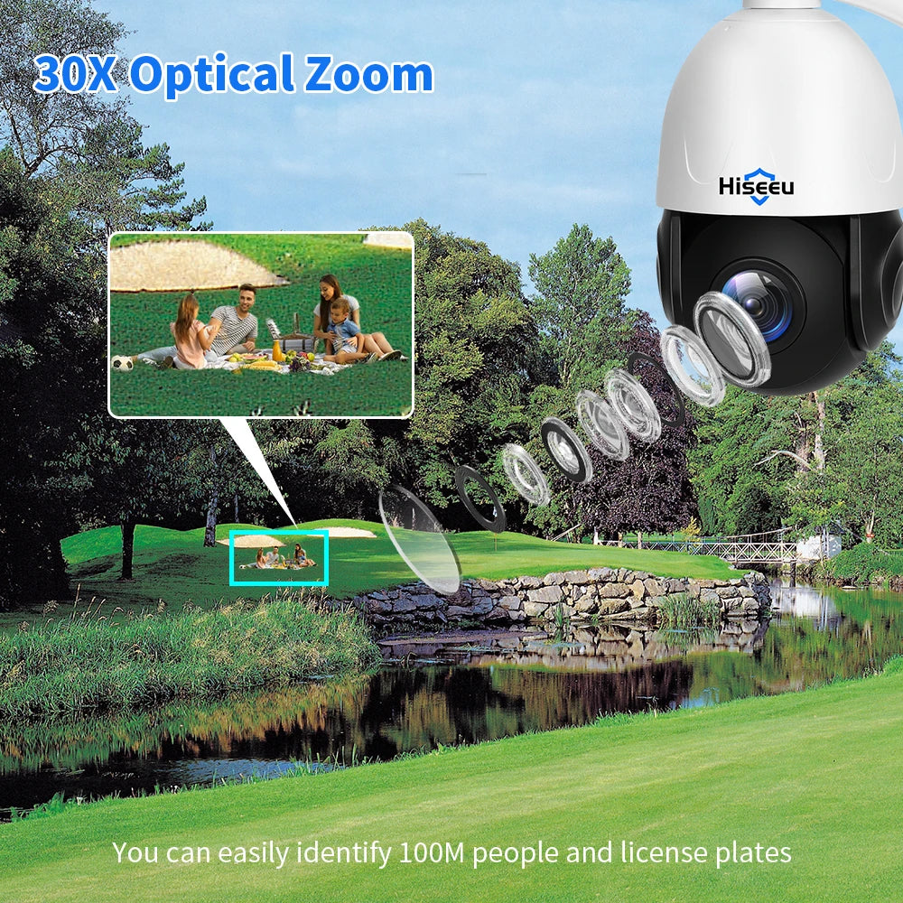 IP66 30X Optical Zoom Icsee HD Night Vision Network Cctv Outdoors Security 4k 8mp Poe Camera Ptz