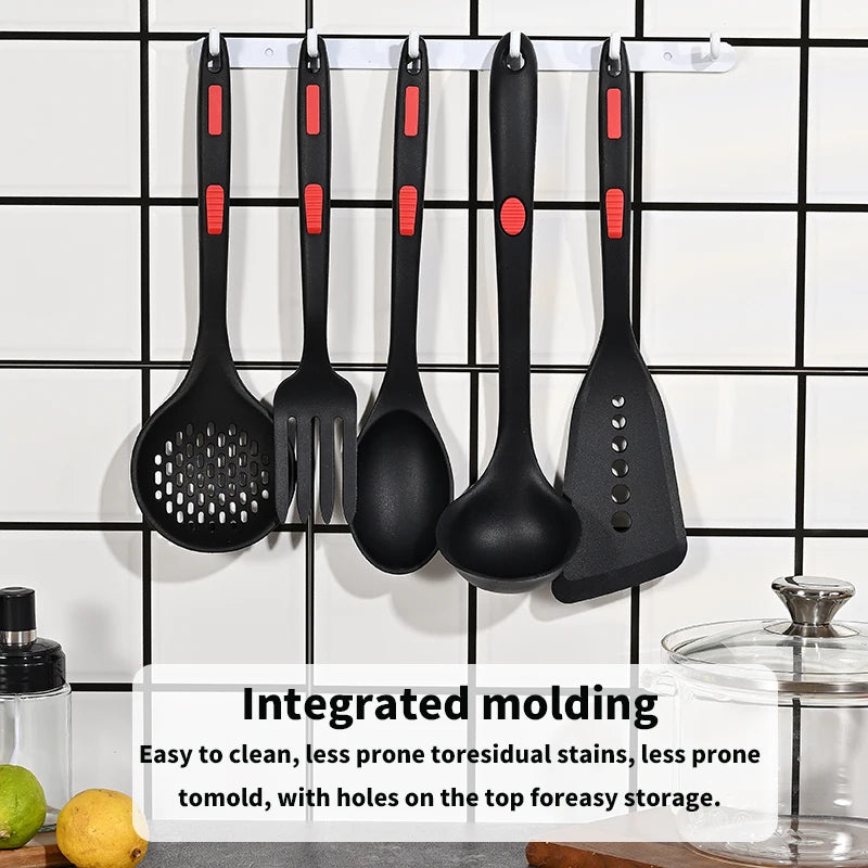 Premium Silicone 5pcs Kitchen Utensil Set Heat Resistant Cooking Gadgets Set Including Spatulas Pliers Spoons